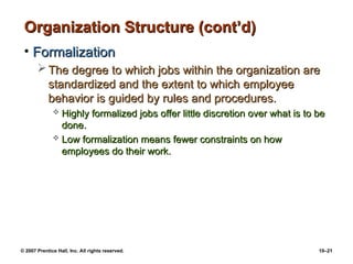 Standardised Structure Comprehensive Guide to Organizational Structure and Design Principles | PPT