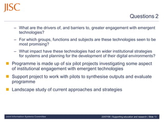 Questions 2 ,[object Object],[object Object],[object Object],[object Object],[object Object],[object Object],04/06/09   |  Supporting education and research  |  Slide  