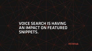 VOICE SEARCH IS HAVING
AN IMPACT ON FEATURED
SNIPPETS.
@STATrob
 