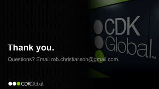 27
Thank you.
Questions? Email rob.christianson@gmail.com.
 