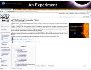 An Experiment




   Wikis at NASA - PMC2012   28
 