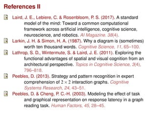 References II
Laird, J. E., Lebiere, C. & Rosenbloom, P. S. (2017). A standard
model of the mind: Toward a common computat...