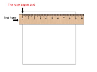 The ruler begins at 0
Not here
 