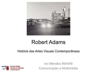 Robert Adams
História das Artes Visuais Contemporâneas


                Ivo Mendes #54449
              Comunicação e Multimédia
 