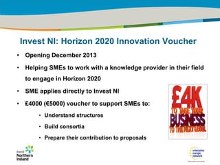 Opportunities in Horizon 2020 for ICT, Dr Robert Bunn, Invest NI 