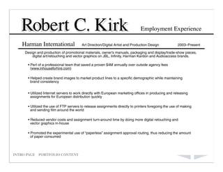Robert C Kirk Portfolio