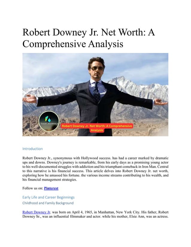 Robert Downey Jr. Net Worth A Comprehensive Analysis PDF