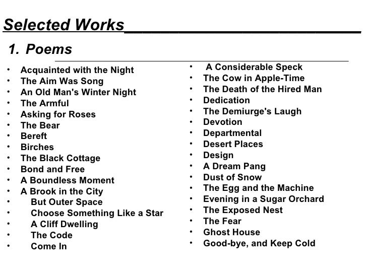 robert frost frost works
