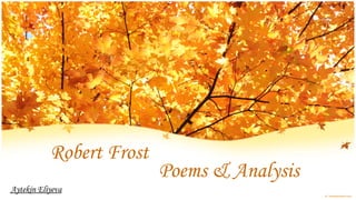 Robert Frost
                          Poems & Analysis
Aytekin Eliyeva
 