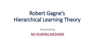 Robert Gagne’s
Hierarchical Learning Theory
 