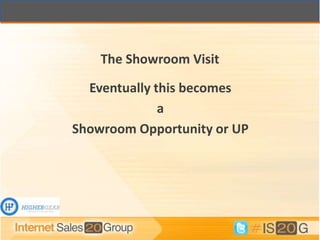 The Showroom Visit

  Eventually this becomes
              a
Showroom Opportunity or UP
 