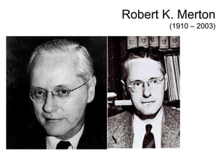 Robert K. Merton (1910 – 2003) 