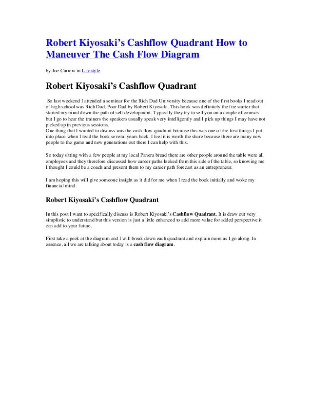 Robert Kiyosaki S Cashflow Quadrant How To Maneuver The Cash