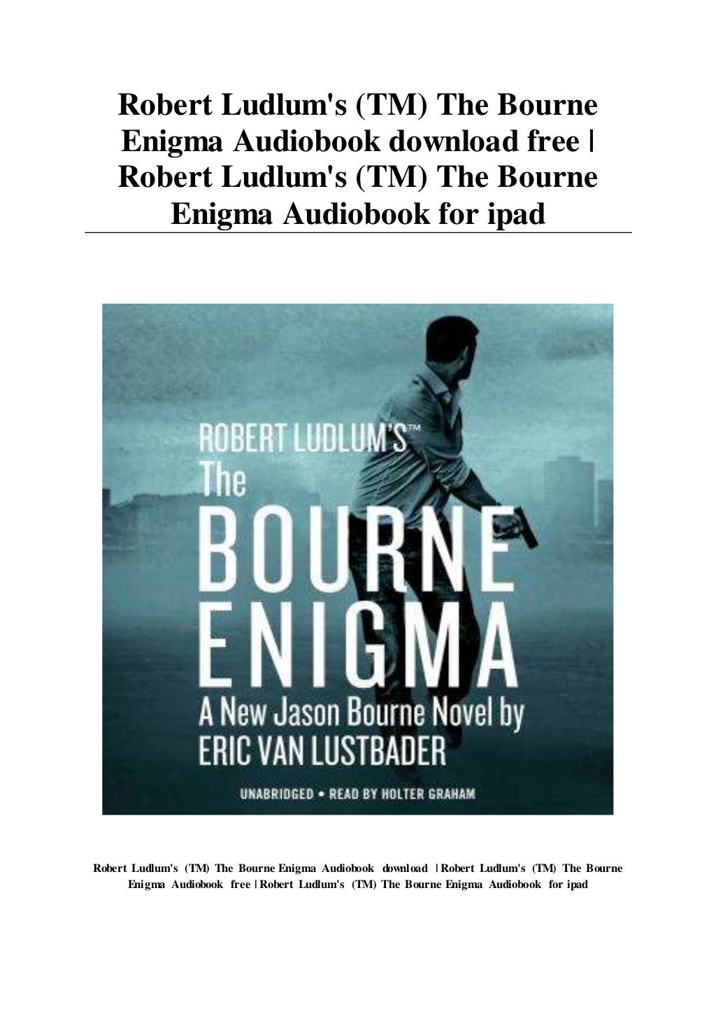 Robert Ludlum's (TM) The Bourne Enigma Audiobook download free | Robert ...