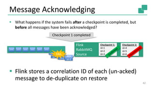 Message Acknowledging
 What happens if the system fails after a checkpoint is completed, but
before all messages have bee...
