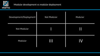 Modular development vs modular deployment
 