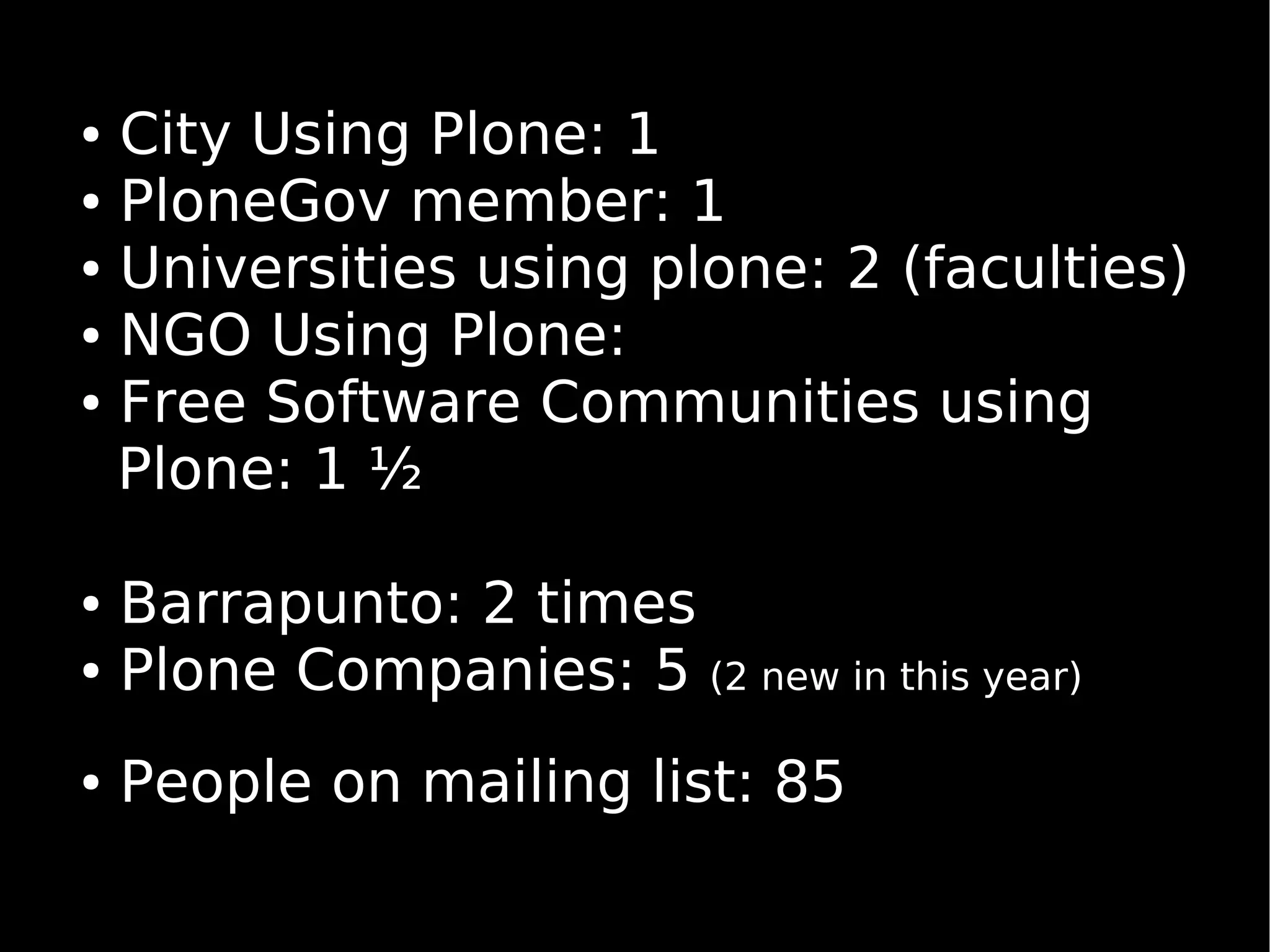 Roberto Allende Plone Cono Sur Creating A Plone Users Group From Scratch