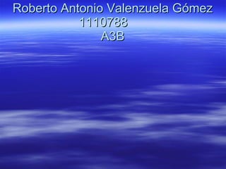 Roberto Antonio Valenzuela Gómez 1110788 A3B 