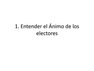 1. Entender el Ánimo de los electores