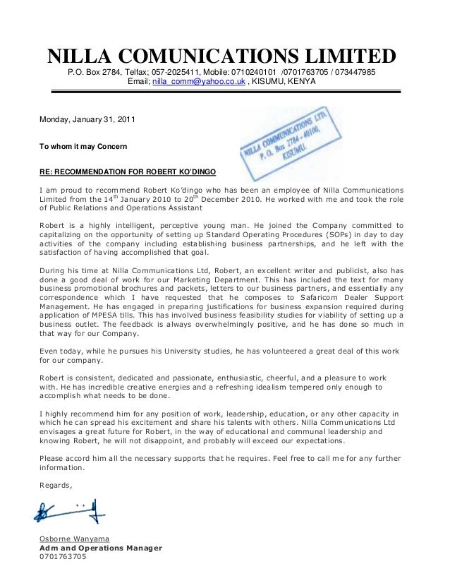 Buy recommendation letter Buy recommendation letter