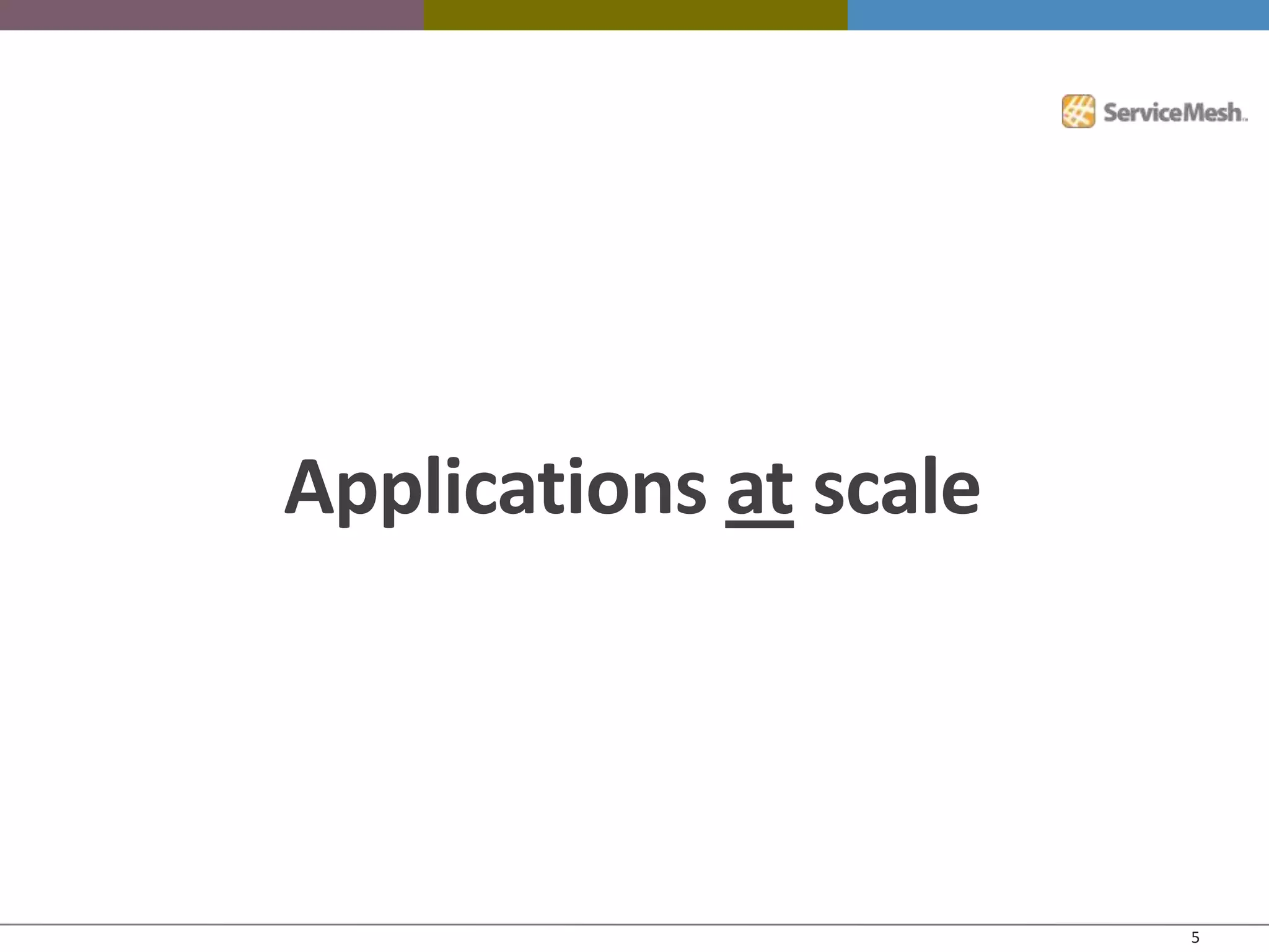 Applications at scale




                        5
 