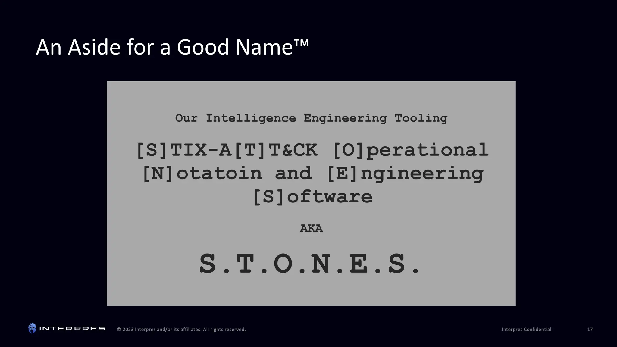 An Aside for a Good Name™
 