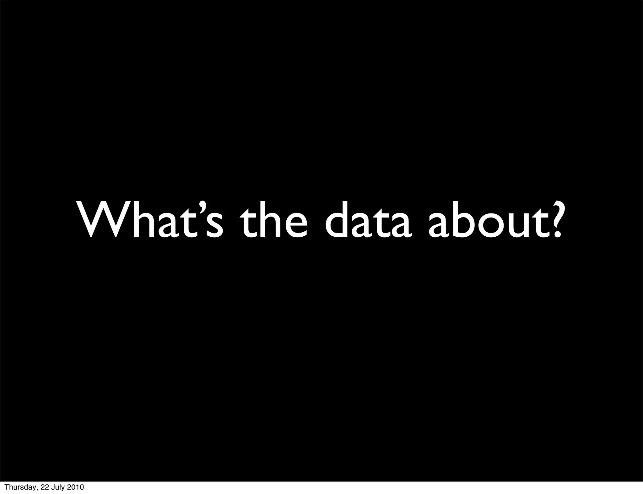 What’s the data about?
 