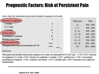 Prognostic Factors: Risk of Persistent Pain
Kuijpers et al, Pain, J2006
 