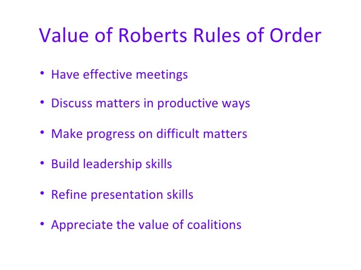 roberts rules of order rules of order for meeting
