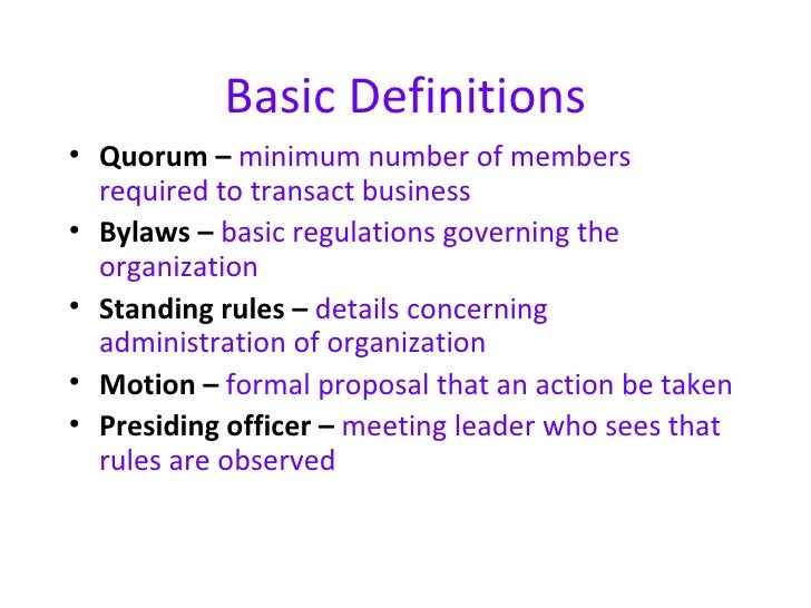 Roberts rules of order