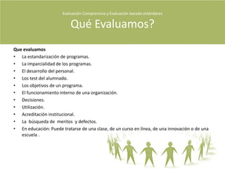 Evaluación Comprensiva y Evaluación basada estándares Vida y ObraMiembro de la American Educational Research Association.Participó en las redes profesionales Evaluation Research Society and Evaluation Network hoy en día American Evaluation AssociationDoctor en psicometría de la Universidad de Priceton y Doctor honoris causa de la Universidad Upssala, SueciaLibros escritos por el:Stake, R. E. & Easley, J. A. (1979).  Case Studies in Science Education.  University of Illinois:  CIRCE.Stake, R. E. (1986). Quieting reform: Social science and social action in an urban youth program. Urbana:  University of Illinois Press.Stake, R. E., Bresler, L., & Mabry, L. (1991). Customs and cherishing: The arts in elementary schools. Urbana,  IL: National Arts Education Research Center.Stake, R. E. (1995). The Art of Case Study Research. Thousand Oaks: Sage Publications.Stake, R. E. & Kerr, D. (1995) Rene Magritte, constructivism, and the researcher as interpreter.  In Educational Theory, Winter, volume 45, number 1, pages 55-61.Stake, R.E. (2004).  Standards-Based and Responsive Evaluation.  Thousand Oaks, CA: Sage Publications.Stake, R.E. (2006).  Multiple Case Study Analysis.  New York: Guilford Press.