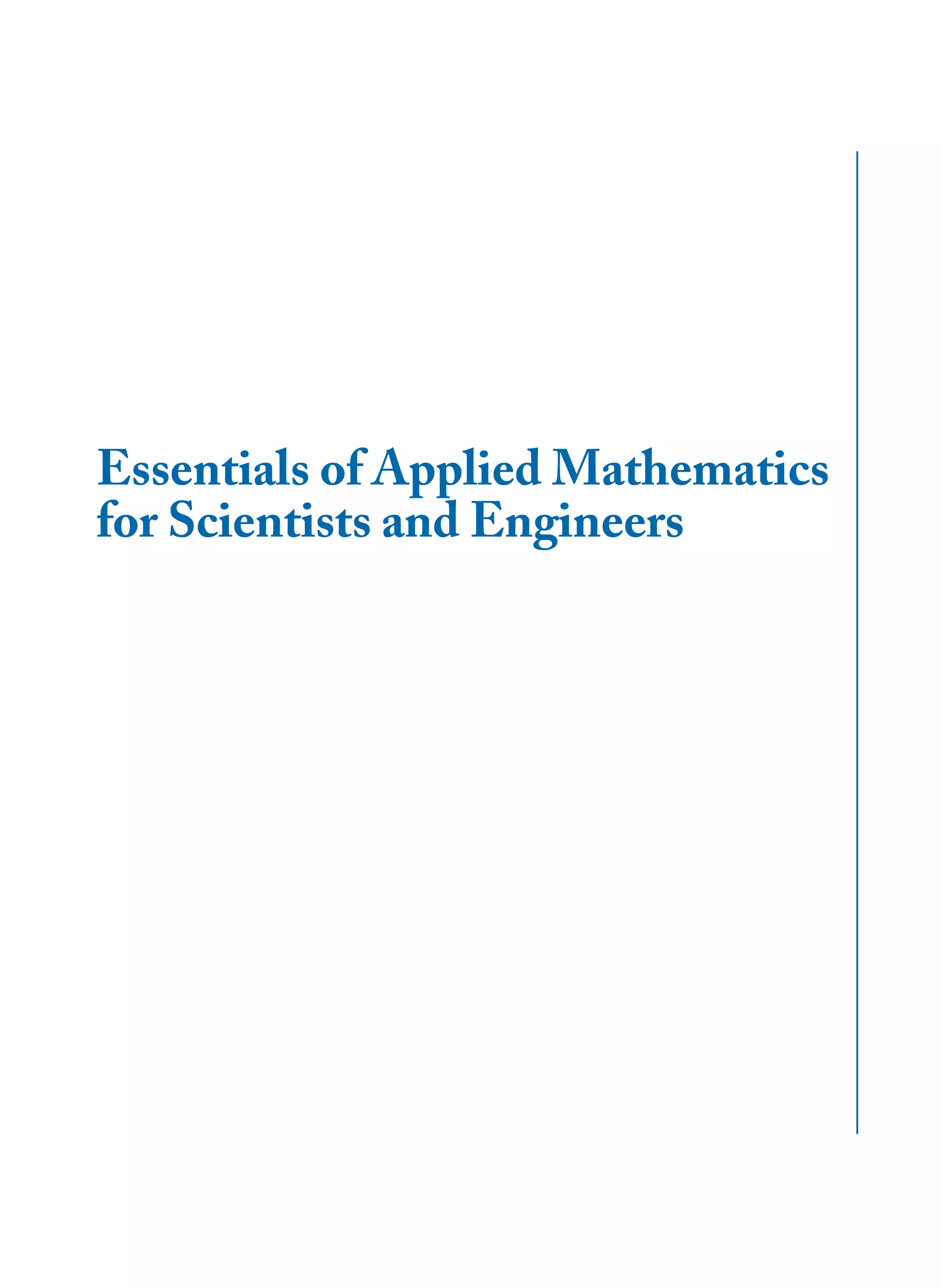 Essentials of applied mathematics | PDF