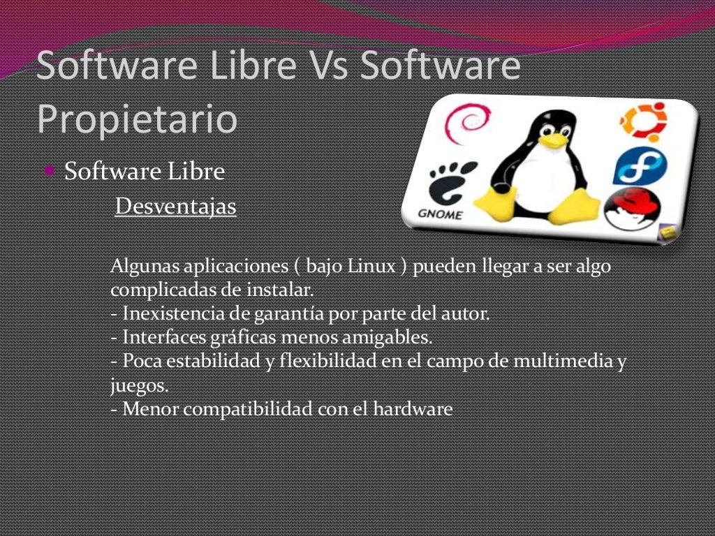 Software libre vs software propietario Software libre vs software propietario