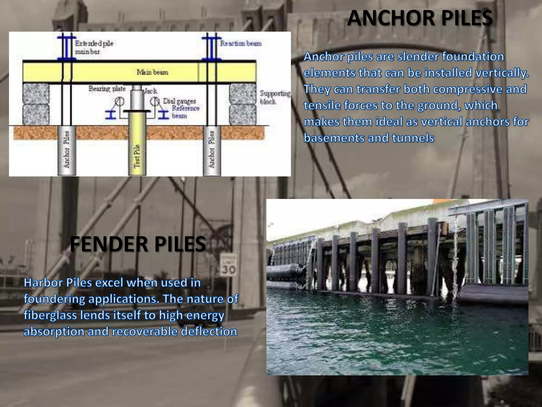 ANCHOR PILES
FENDER PILES