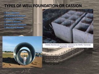 TYPES OF WELL FOUNDATION OR CASSION
 