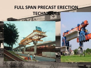 FULL SPAN PRECAST ERECTION
TECHNIQUES
 