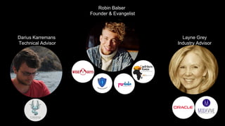 Robin Balser
Founder & Evangelist
Darius Karremans
Technical Advisor
Layne Grey
Industry Advisor
 