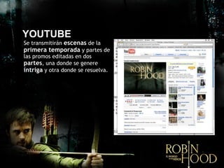 YOUTUBE Se transmitirán  escenas  de la  primera temporada  y partes de las promos editadas en dos  partes , una donde se genere   intriga  y otra donde se resuelva. 