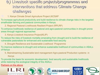 Impacts of climate change on livestock sector and Kenya’s preparedness on the challenges 