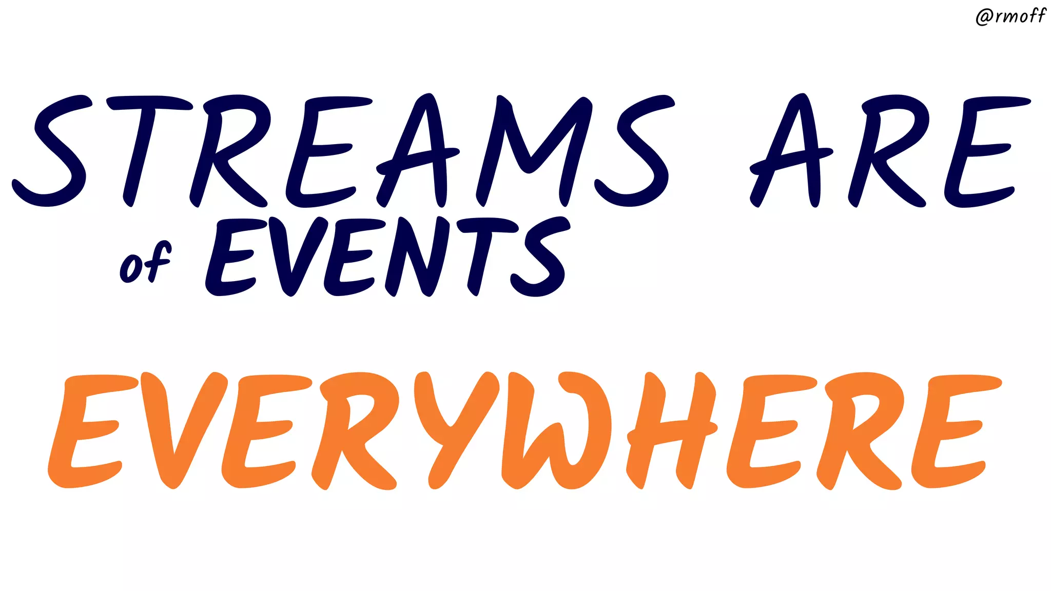 EVERYWHERE of EVENTS STREAMS ARE @rmoff 