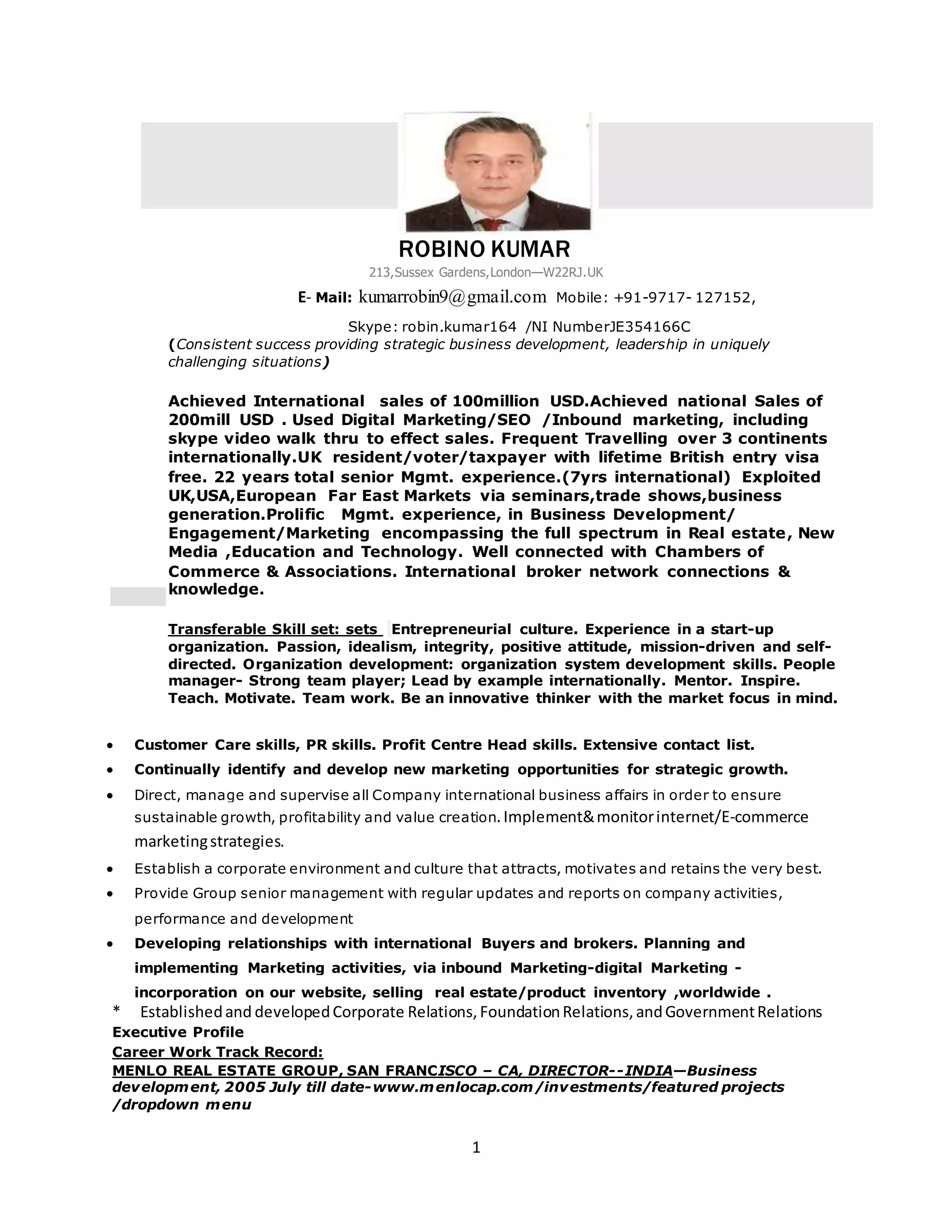 Robino kumar cv- 7c uk (1) - copy | PDF