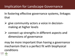 Institutional linkages for landscape level governance: The case of Mt. Marsabit, Kenya 