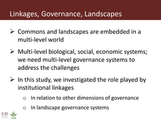 Institutional linkages for landscape level governance: The case of Mt. Marsabit, Kenya 