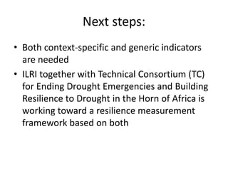 Assessing resilience: Components, relationships, innovation and continuity.