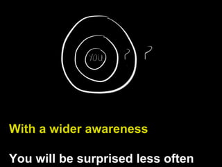 With a wider awareness
You will be surprised less often
 