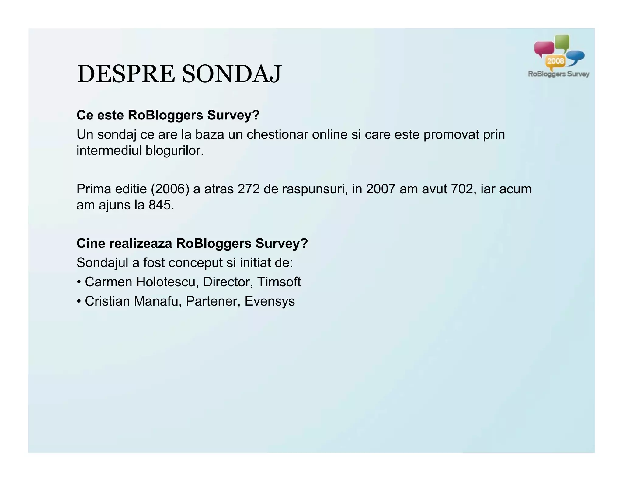 RoBloggers Survey 2008