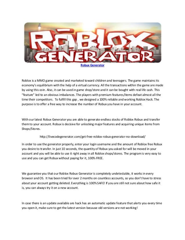Robux Generator Game
