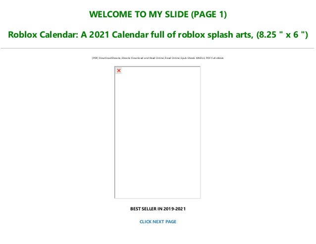 Download [PDF] Roblox Calendar: A 2021 Calendar full of roblox splash ...