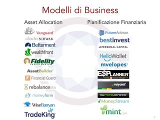 Modelli di Business
Asset Allocation Pianificazione Finanziaria
7
 