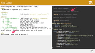 17
Help Output
 